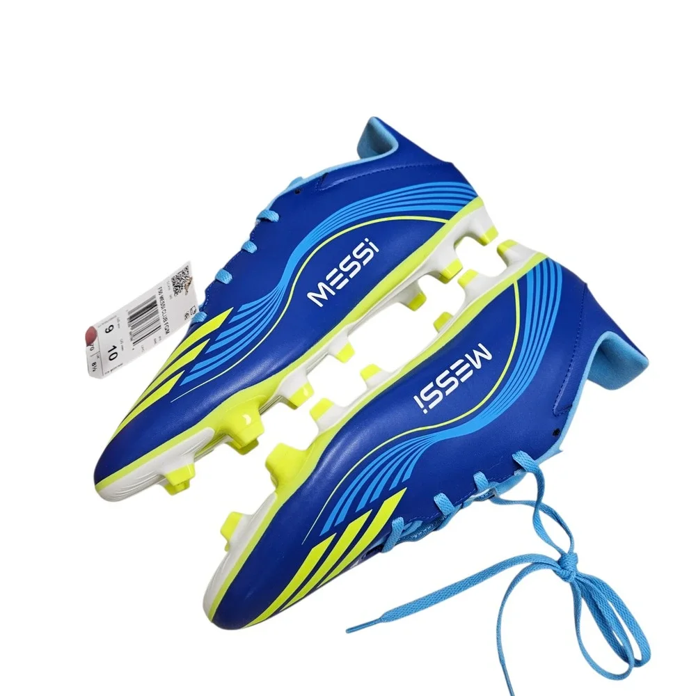 Adidas F50 Messi Club Soccer Cleats Mens 9 Blue Yellow Firm‎ Ground MG Football